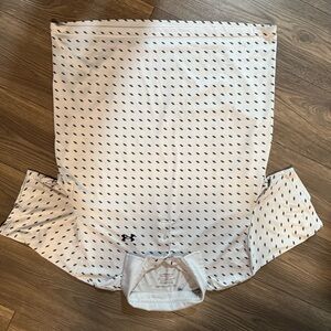 Under Armour White Polo with Navy Accents